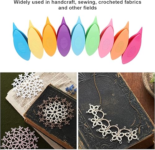 BOLORAMO Outil de Tissage de Navette de frivolité, Outil d'artisanat de navettes de frivolité en Plastique Durable coloré Excellent Cadeau 9 pièces/Ensemble pour Outil d'artisanat de Dentelle à la - Nail Gallerys