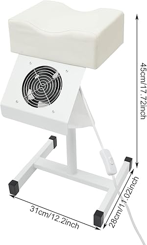 PUDLOR Chaise de pédicure mobile, avec aspiration, 22 W, 2600 tr/min, repose-pieds en H, hauteur réglable, capacité de poids de 22,05 lb, ventilateur de nettoyage de la poussière, pour salons de - Nail Gallerys