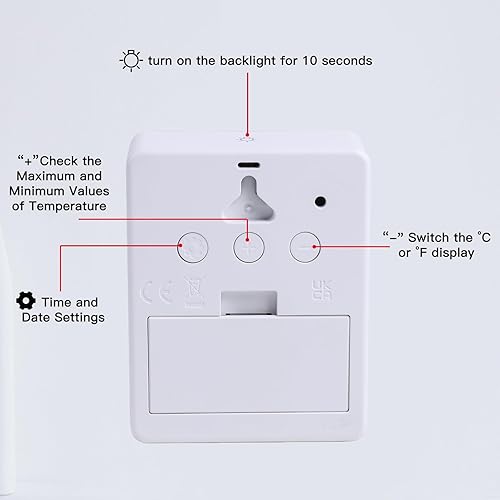 Umitive Thermometre Interieur Exterieur, Humidité Station Meteo Interieur Exterieur sans fil, Intelligente Rétroéclairage, Horloge, Date, ℃ / ℉ Commutable pour Chambre à coucher, Bureau, Jardin - Nail Gallerys