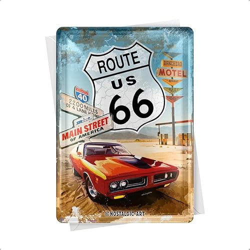 Nostalgic-Art PLAQUE METAL US ROUTE 66 - MAIN STREET - 10x14 cm - FRAIS OFFERT - Nail Gallerys