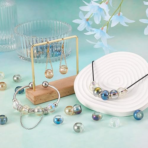 Crafans Lot de 50 perles européennes avec empreintes de pattes de chien à double noyau Rondelle en résine à grand trou 14 mm Style vintage pour la fabrication de bracelets, colliers, bijoux - Nail Gallerys