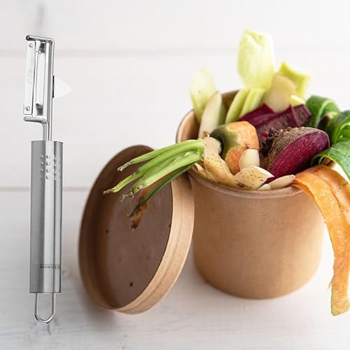 Fackelmann 40481 Eplucheur à légumes, éplucheur Pommes de Terre, éplucheur, Acier Inoxydable, Argent, 19 x 3,5 cm - Nail Gallerys