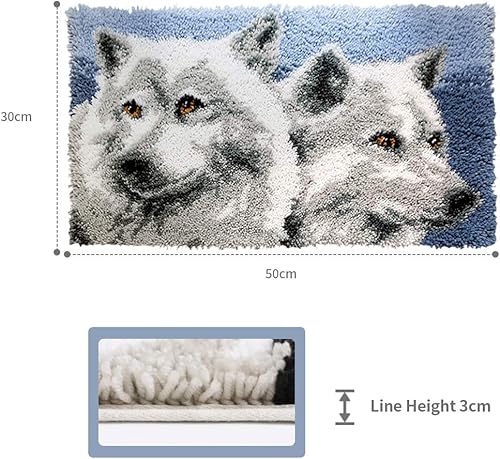 Loquet Crochet Kits Tapis Broderie Point De Croix Canapé Coussin Tapis En Peluche Tapis De Sol Kit De Broderie DIY Tapis Faire La Décoration Intérieure 50x38 cm - Nail Gallerys