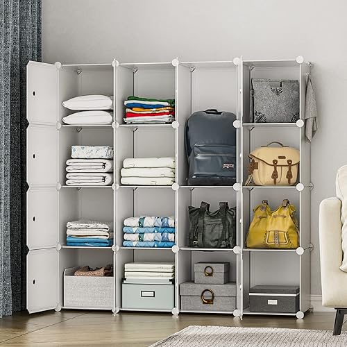 GIMTRR Organiseur de placard, 12 cubes de rangement avec portes, organiseurs de placard et étagères de rangement, système de rangement portable pour placard, étagère de rangement pour chambre à - Nail Gallerys