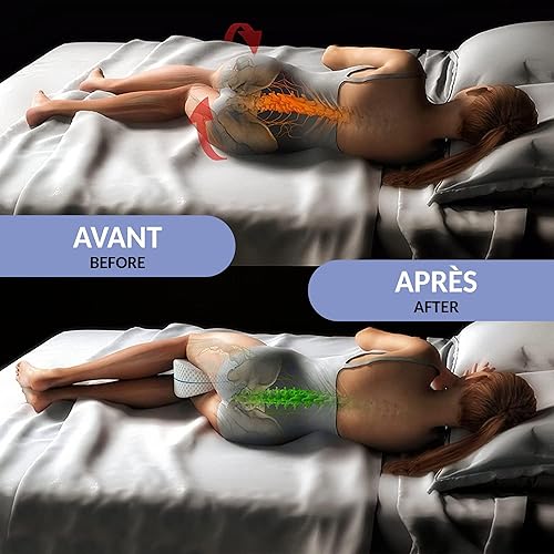 Fishtec - Coussin Entre-Jambes Xtra - Alignement de la tête aux Pieds - Bande de Maintien - Elastique et Doux - Mousse à mémoire de Forme - Confort - Repos - Relaxant - Tissus Respirant - Nail Gallerys