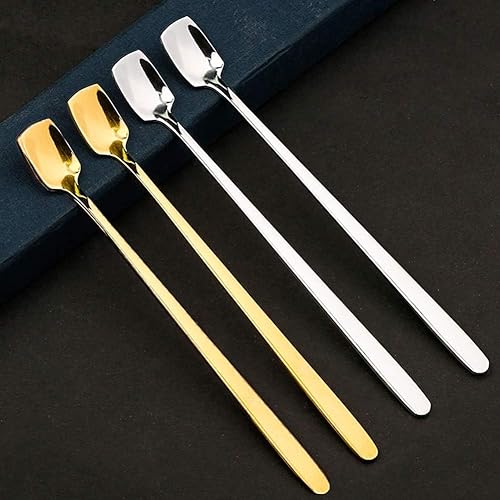 BONHHC Cocktail remuer Cuillères Cuillères à Café/Cuillère à Long Manche Acier Inoxydable/Café Crème Glacée Cocktail Yogourt Cuillères Mélangeuses en Acier Inoxydable （12 Pièces ） - Nail Gallerys