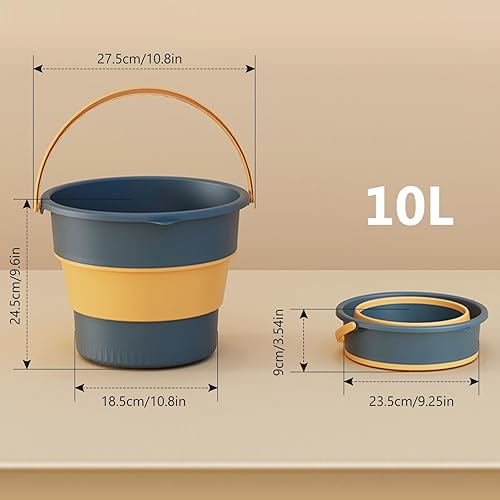 Seau Pliable 10L Bassine Pliable, Seau Retractable, Seau Pliant, Seau de Nettoyage Ménager, Petite Bassine Bucket, Seau De Pêche Plein Air, Seau avec Poignée pour Voyage, Camping, Pêche, Bleu - Nail Gallerys