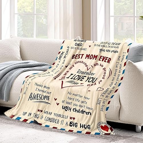 Pavsicgn Couverture d'anniversaire pour Maman | Plaid Doux pour Maman - Plaid Doux Femme Anniversaire Canapé Chambre Fauteuil Salon Lit Camping Pique-Nique - Nail Gallerys