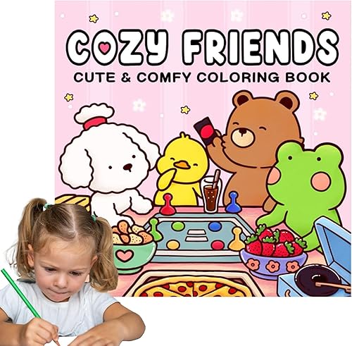 Livre de coloriage Cosy Friends – Marchandises adorables et relaxation à travers les espaces créatifs | Convient pour adultes et adolescents - Nail Gallerys