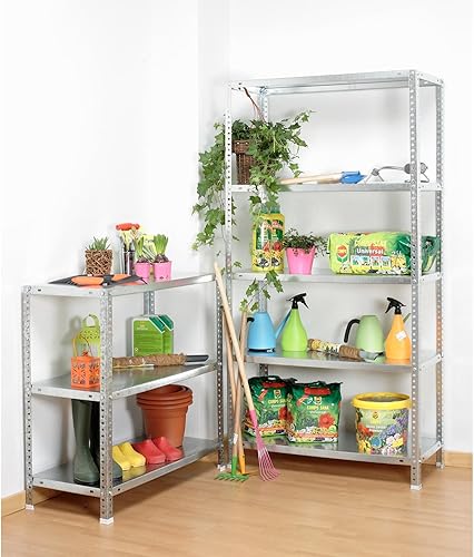 Simon Rack Étagère de Rangement et 6 Niveaux, 75 kg Capacité de Charge et Point de Flexion, 2000x900x400 mm, Métal, Étagère Garage, Gris - Advantage - Nail Gallerys