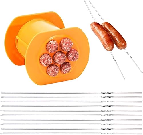 1 Machine À Saucisses, 10 Brochettes De Barbecue, Moule À Hot-Dog Diy, Presse-Bâtons De Viande Manuel, Ustensiles De Cuisine - Nail Gallerys