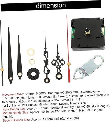 SHINEOFI Mécanisme Horloge Murale Radio Pilotée Silencieux Pour Réparation Et Bricolage De Remplacement Précises Avec Aiguilles Métalliques - Nail Gallerys
