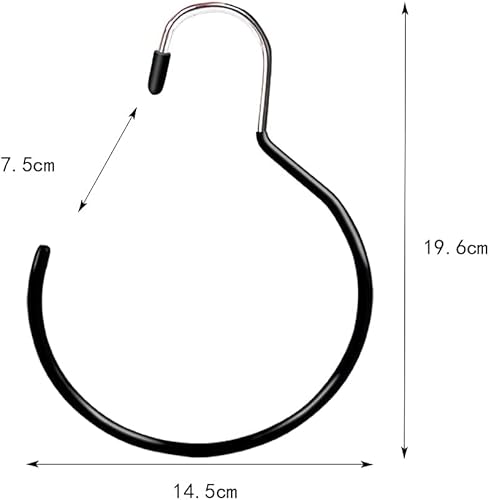 WUGU 5 PCS Cintre Écharpe, Porte Foulard Cintre Cravate Cintre Foulard Anneaux Rangement Foulard Porte Cravate Porte Écharpe pour Écharpes Cravates Ceintures Chapeau(Noir) - Nail Gallerys