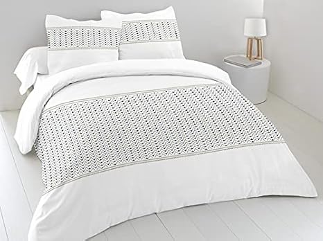 Home Linge Passion | Housse de Couette - 3 Pièces | 100% Coton - 57 Fils | 2 Personnes - 220 x 240 cm | NAT Miel - Nail Gallerys