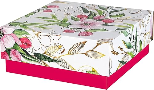 Boîte à fleurs à facettes rose 20x20x8,5 cm (1) - Nail Gallerys