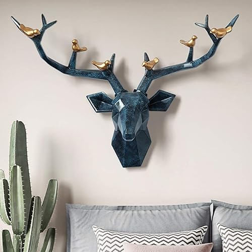 YHRJ Papercraft 3D Animaux Tete De Cerf Decoration Murale,Sculpture De Tête De Cerf en Trois Dimensions D'intérieur, Cadeau Suspendu De Tête d'animal Géométrique, Résine Écologique, 3 Styles - Nail Gallerys