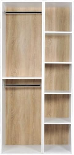 Vente-unique - Dressing d'angle modulable - L144,5 cm - Blanc et Naturel - TAMOKA - Nail Gallerys