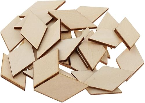 rockible Formes de Losange Artisanat Plaque Vierge Pyrogravure Matériaux de Bricolage 2/4/8/6/10 Cm, Naturel, 30 pcs 40x20mm - Nail Gallerys