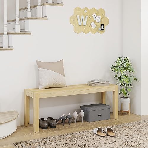 HOMCOM Banc 2 Places en Bois Banc de Cuisine Style campagnard, Banc pour Manger dans Le Salon, la Cuisine, l'entrée, en pin, Peut Supporter jusqu'à 240 kg, 120 x 33 x 45 cm, Naturel - Nail Gallerys