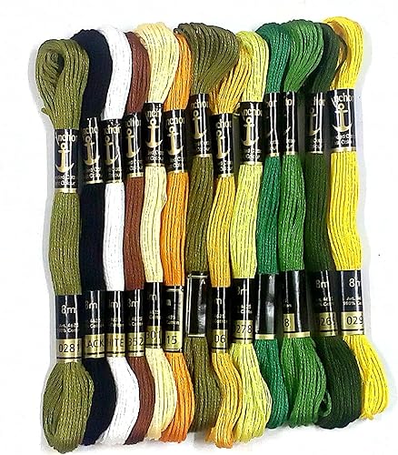 Beaux fils de coton à broder de qualité supérieure - 8 m chacun - Écheveaux assortis pour point de croix, perles, matelassage, broderie à la main - 100 pièces (25 x 2 de chaque) (assortiment de 100) - Nail Gallerys