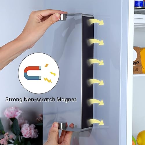 DELITON Porte-Serviettes magnétique – Barre Multifonction avec Dos magnétique Puissant pour Cuisine, réfrigérateur, Grill Argenté - Nail Gallerys