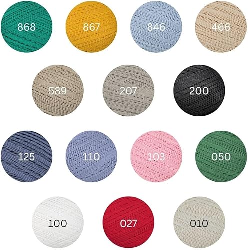 Fil à crochet #10 en coton égyptien mercerisé de qualité supérieure – Finition 3 plis effet nacré – Doux, résistant et brillant – 100 g – Coton à crochet marguerite 100 Blanc - Nail Gallerys