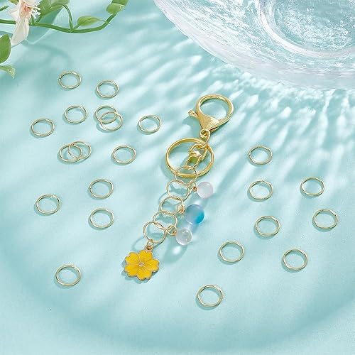 UNICRAFTALE 200pcs Anneaux de Saut Ouvert Plaqué Or 18 carats 12mm Anneaux Ronds Dorés Connecteurs Anneau de Jonction pour la Fabrication de Bijoux et de Porte Clés Accessoires pour Bracelets - Nail Gallerys