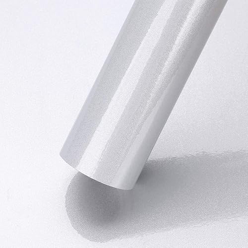 KINLO Papier peint de cuisine gris - 40 x 500 cm (2 ㎡) - En PVC de qualité supérieure - Imperméable - Pour armoires de cuisine - Film décoratif avec paillettes - Nail Gallerys