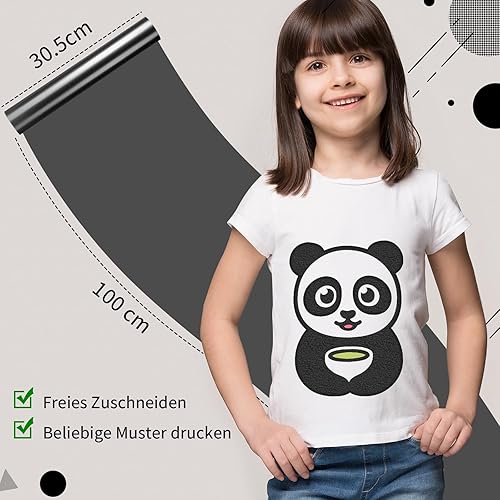 NANAPLUMS Rouleau de vinyle 3D Puff HTV pour t-shirts, 30,5 x 100 cm, facile à couper, décaper et transférer, noir - Nail Gallerys