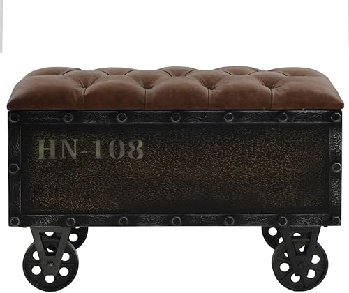 vidaXL Banc de Rangement Bois Massif et Cuir Artificiel Banquette Maison - Nail Gallerys