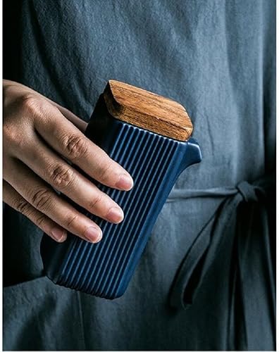 MAGICVOGEL Lot de 2 distributeurs de vinaigre et d'huile avec couvercle et plateau - Bouteille de sauce soja - 320 ml et 220 ml - Distributeur de vinaigre pour cuisine et barbecue - Bleu - Nail Gallerys