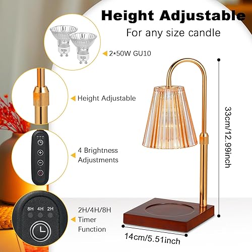 Jemora Lampe à Cire de Bougie parfumée à intensité Variable, Chambre à Coucher, Salon, aromathérapie, Bougie décorative, Lampe d'aromathérapie avec 2 Ampoules incluses - Nail Gallerys