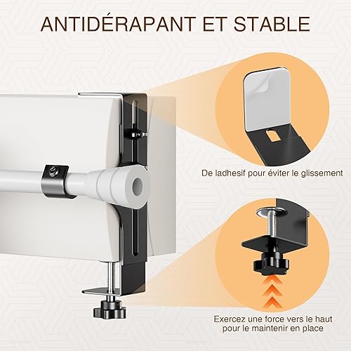 Support tringle rideaux sans perçage coffre volet roulant, accroche rideau sans perçage, porte-rideaux sans perçage – Pour tringles de Ø20 à 28 mm – En métal, blanc, lot de 2 - Nail Gallerys