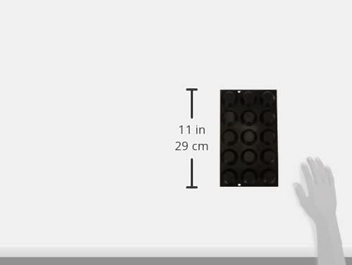 De Buyer - Plaque de 15 mini-Tartelettes MOUL'FLEX en silicone - 17,5 x 30 cm -, Noir - Nail Gallerys