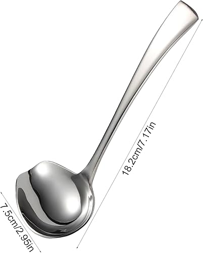 Cuillère à sauce en acier inoxydable - Louche à soupe avec bec verseur - Cuillère à soupe en acier inoxydable - Passe au lave-vaisselle - Cuillère d'arrosage pour sauces à soupe, sauces à rôti, - Nail Gallerys