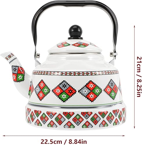 Kichvoe Bouilloire À Thé En Émail Bouilloire En Émail De 2 5 L Bouilloire À Thé Vintage Bouilloire À Eau Émaillée Théière Pour Cuisinière À Induction Beige - Nail Gallerys