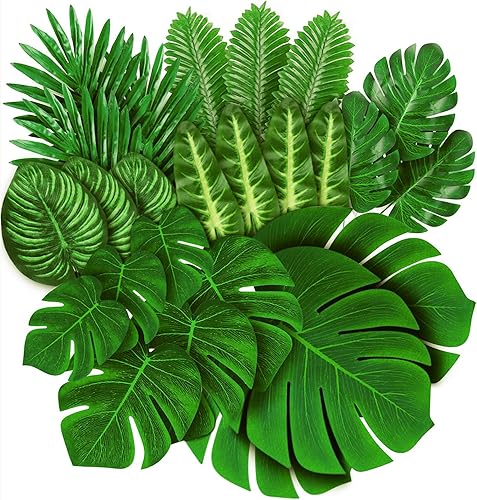 78 pièces de 8 Sortes de Feuilles artificielles, Feuilles de Palmier Tropicales, - Nail Gallerys