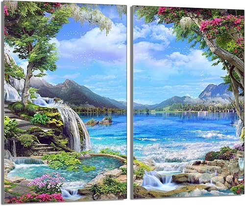 DarHaus Planche à découper en verre Ceranfeld 1 pièce 52 x 40 cm, plaque de découpe en verre, protection anti-éclaboussures, plaque en verre universelle, cuisine, Paysage Coloré - Nail Gallerys