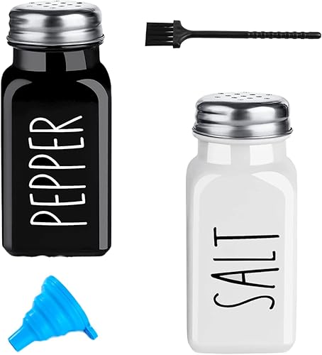 Set de 2 Salières et Poivrières en Acier Inoxydable et Verre, Salière et Poivrière de Qualité Supérieur, Pot a Sel Accessoires de Cuisine (Rouge & Rouge) - Nail Gallerys