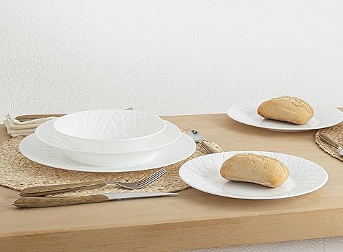 Luminarc Amario Service de table 12 pièces en verre opale blanc - Nail Gallerys