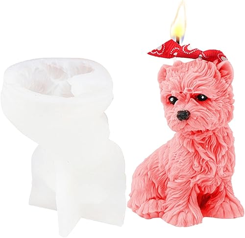Moule à bougie en silicone pour chien - Moule à savon pour chiens mignons - Moule à bougie en silicone - Moule en silicone - Décoration en résine - Chocolat - Nail Gallerys