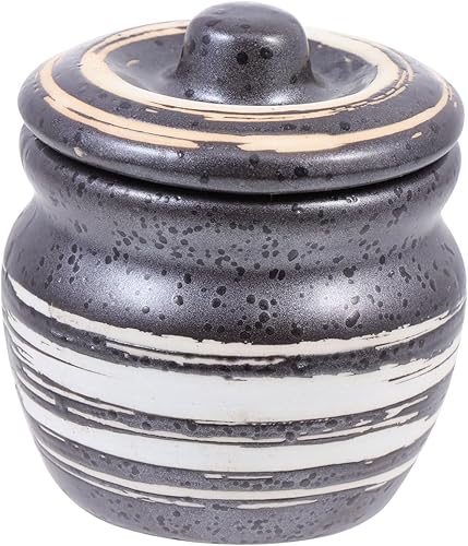MOLUCKFU 1pièce Pot à Moutarde Céramique Noir Récipient à Condiments Stockage Pratique Pour Sushis Et Assaisonnements - Nail Gallerys