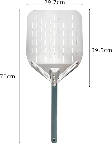 KIANGKIANG Pelle à pizza 40 x 30 cm, en aluminium, taille parfaite et design perforé pour une cuisson parfaite des pizzas (valeur du bois) - Nail Gallerys