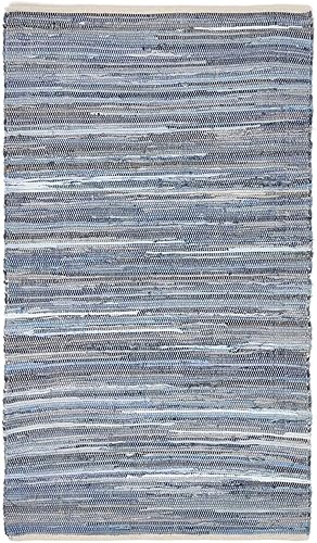 HOMESCAPES - Tapis Denim Bleu en Jeans recyclés - 60 x 90 cm - Nail Gallerys