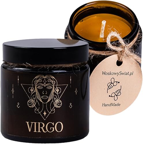 BeesWax World Bougies en cire d'abeille faites à la main - Bougies en cire naturelle avec mèche en coton - 100 % cire d'abeille - Décoratives et durables - Motifs signes du zodiaque au choix - Nail Gallerys