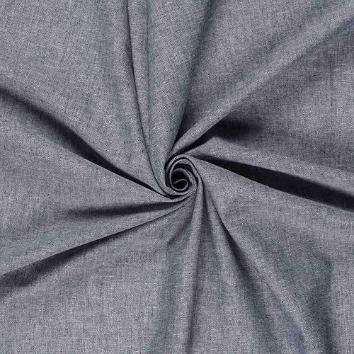 Craftine Tissu Lin et Coton uni Verona Bleu Marine - par 50 cm - Nail Gallerys