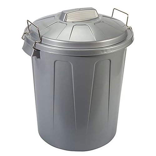 Acan Tradineur Poubelle avec couvercle et poignées métalliques, poubelle de recyclage industrielle, fabriquée en Espagne, 100 litres, 57 x 74,5 x 52 cm - Nail Gallerys