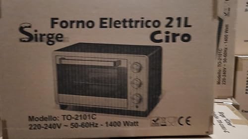 Sirge FORNO20L Mini Four électrique avec Double Verre Ventilè - 1400W 21L - Noir - Nail Gallerys