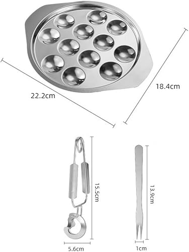 Zilimontt Escargot Plat à barbecue en acier inoxydable 12 compartiments en forme d'escargot/coquillage avec compartiments et assiette apéritif - Nail Gallerys