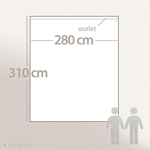 Linnea Drap Plat 280x310 cm 100% Coton Pretty Blanc - Nail Gallerys